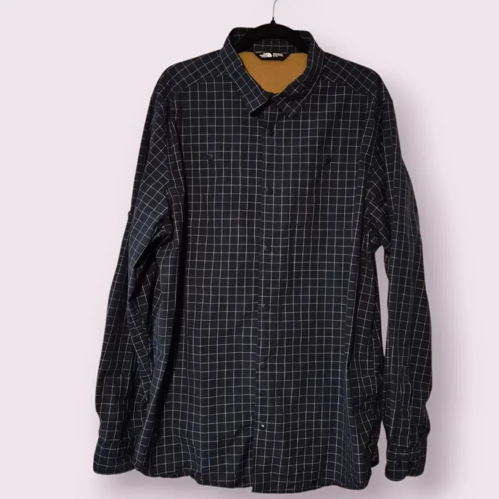 The Northface Button Up Shirt Mens XL Long Sleeve Check Casual Vented Back | EUC
